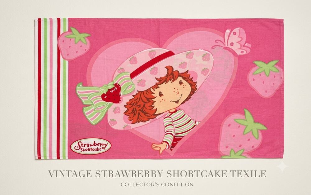 Strawberry Shortcake Standard Pillowcase Pink Character Bedding Vintage Kids